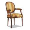 Fauteuil cabriolet Louis XVI médaillon tissu