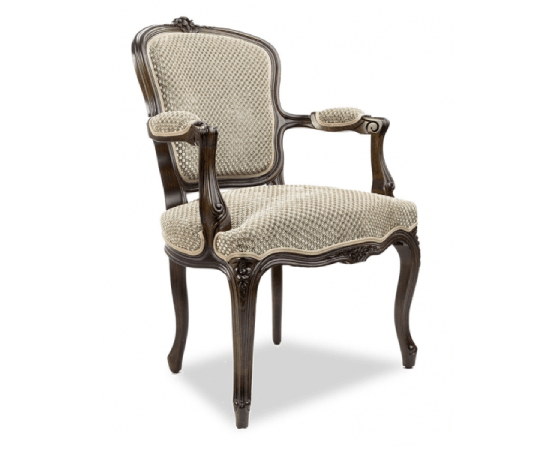 Fauteuil cabriolet de style Louis XV avec sculptures fleurs