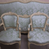 Lit Louis XV avec tissus et chaises