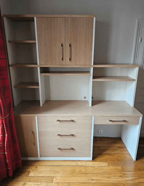 Bibliothèque en chêne, composition sur mesure