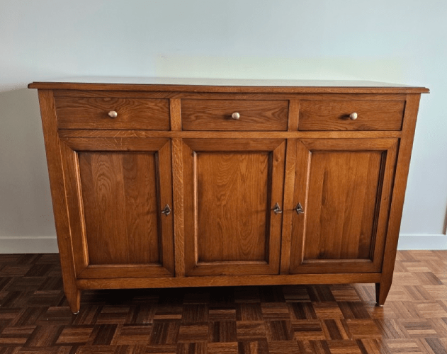 Buffet en chêne de style Directoire, avec 3 portes et 3 tiroirs
