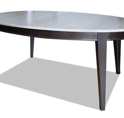 Table ovale en chêne massif bicolore
