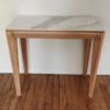 Table console extensible dasras buzz, en chêne et plateau céramique