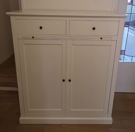 Buffet meuble de rangement en merisier laqué blanc