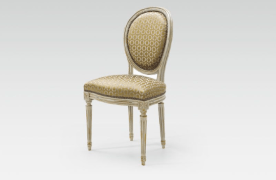 Chaise Louis XVI médaillon en tissu