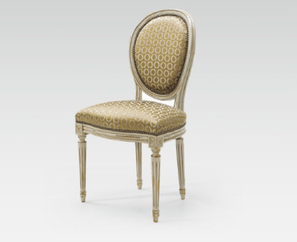 Chaise Louis XVI médaillon en tissu