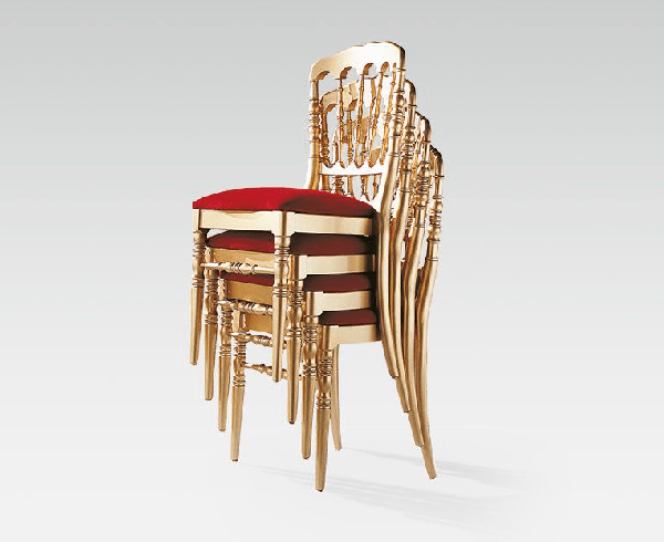 Chaises de style Napoléon III avec laque dorée