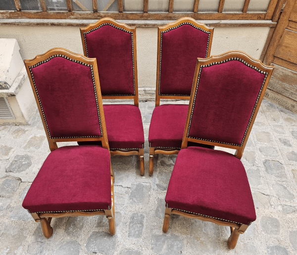 Chaises style Louis XIII, os de mouton