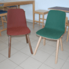 Chaise Chevron chêne et tissu