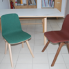 Chaise Chevron en chêne et tissu