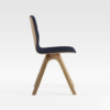 Chaise design en chêne et tissu Chevron