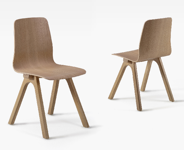 Chaise design en chêne Chevron
