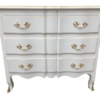 Commode trois tiroirs merisier laqué blanc