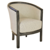 Petit fauteuil moderne tonneau en tissu