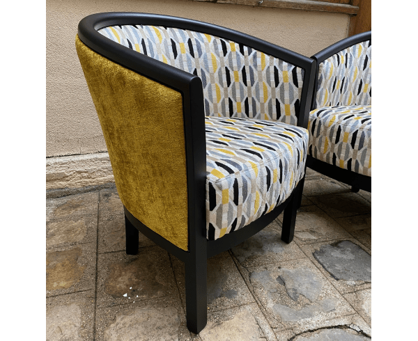 Fauteuil tonneau tissu, personnalisable