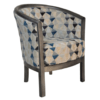 Petit fauteuil moderne tonneau en tissu