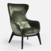 Fauteuil moderne bergère à oreilles en tissu