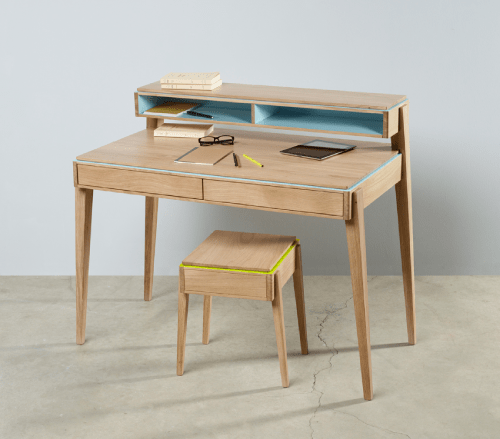 Bureau design en chêne Dasras, modèle Liseré