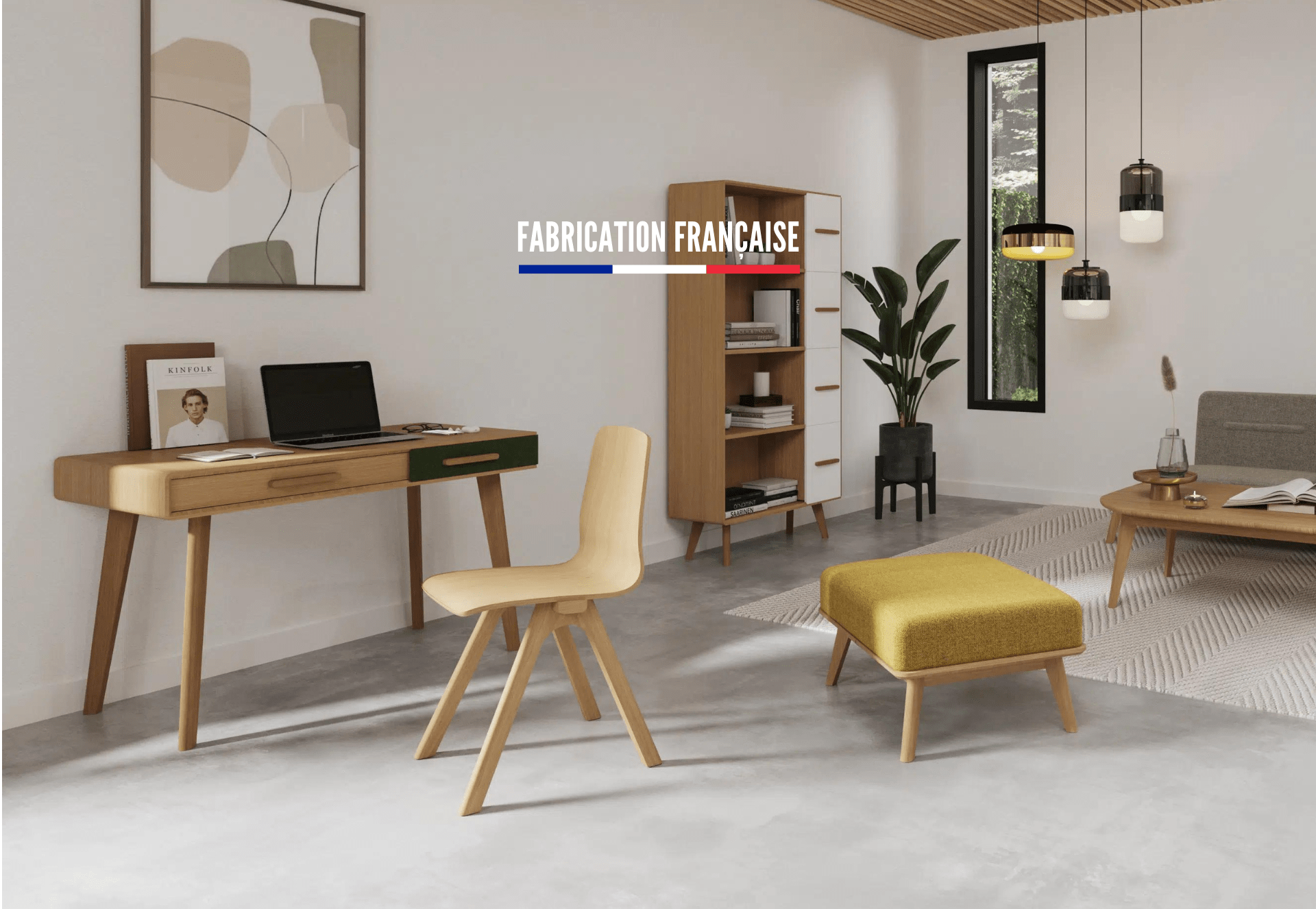 Bureau design en chêne