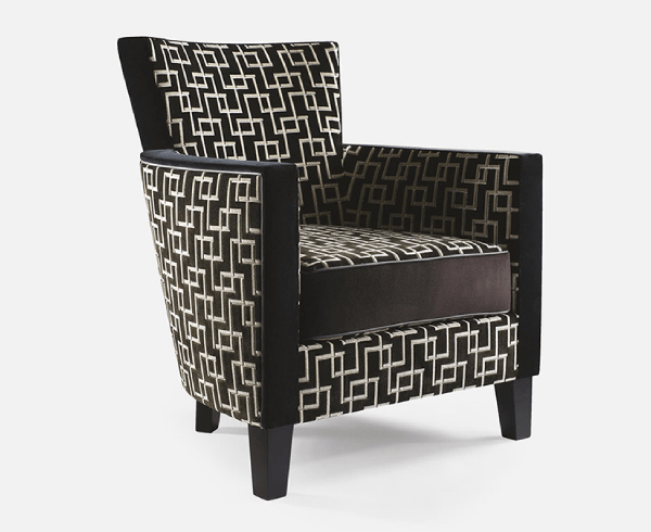 Fauteuil moderne en tissu, référence Mermoz