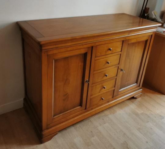 Bureau Louis Philippe sur socle, en merisier