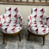 fauteuil-moderne-pivotant-tissulosanges Fauteuils moderne pivotant, avec tissu losanges