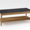 Table basse en chêne et céramique avec tablette inférieure, référence BUZZ