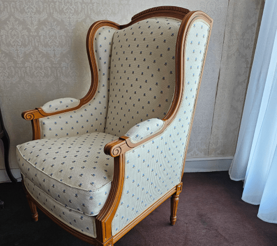 Bergère à oreilles de style Louis XVI