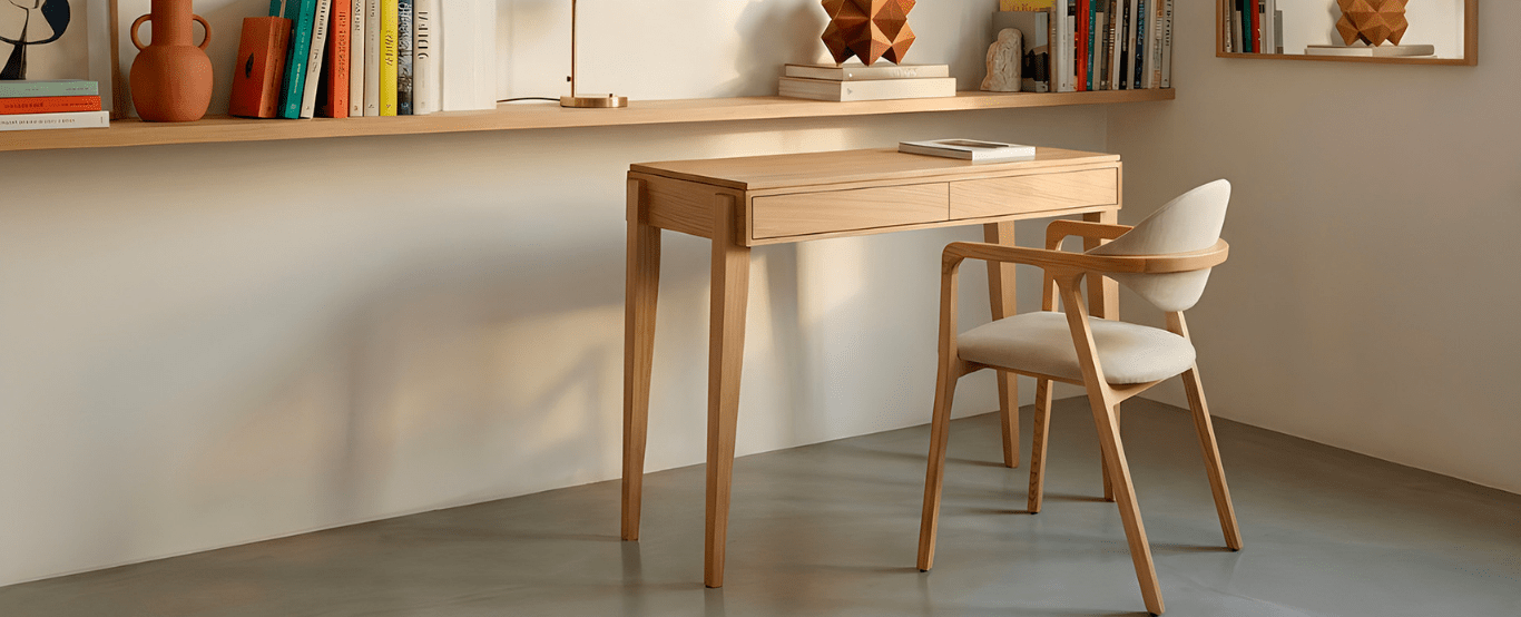 fauteuil et bureau en chêne dasras